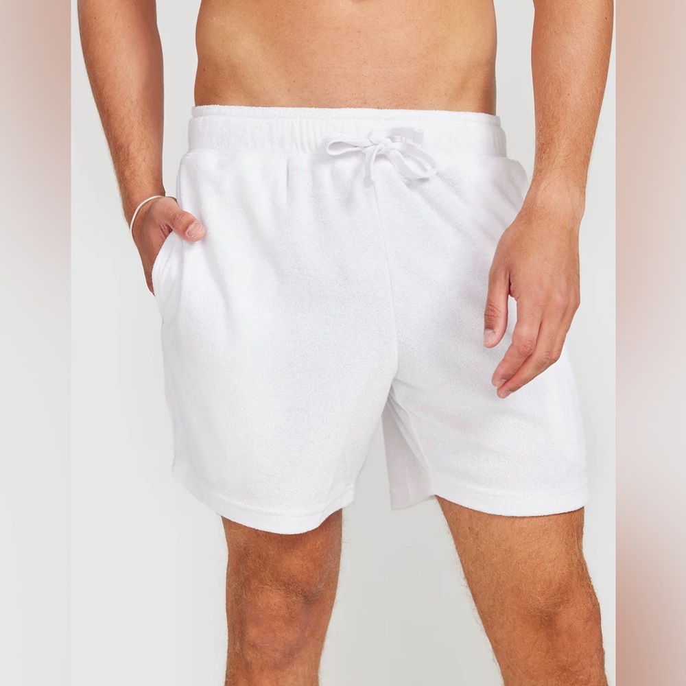 Vacay Swimwear Terry Shorts White, size M